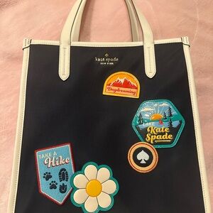 Kate Spade Day Trip Navy Tote with Patches